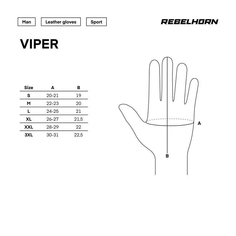 Rebelhorn MC Gloves Viper musta /punainen