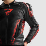 Rebelhorn Mc-Leather -takki Veloce Black /Camo Red