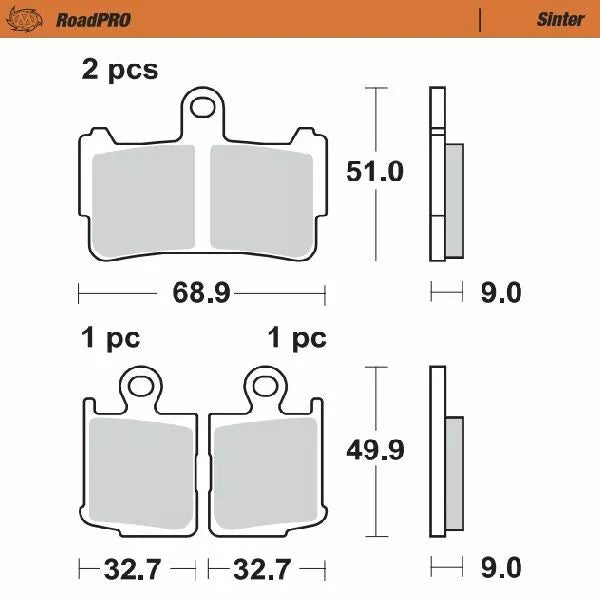 Moto-Master Brake Pad Sinter Front 407401