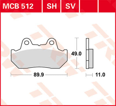 TRW BRAKE PAD SINTER REAR STR MCB512SH