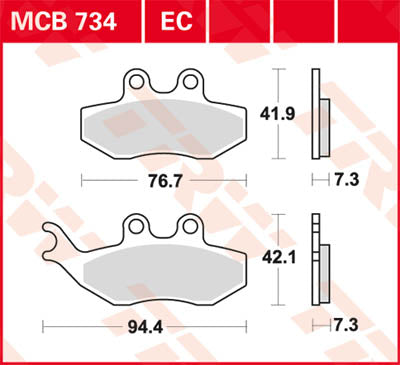 TRW BRAKE PAD Orgaaninen skootteri -125 MCB734EC