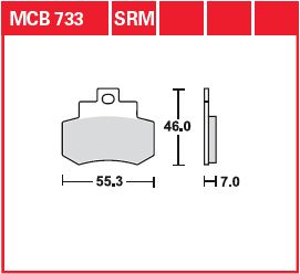 TRW BRAKE PACK Orgaaninen katu MCB733