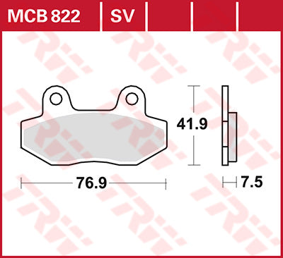 TRW BRAKE Pad TRW MCB822 MCB822
