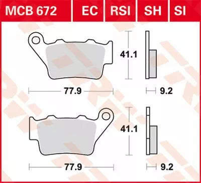 TRW BRAKE Pad TRW MCB672 MCB672