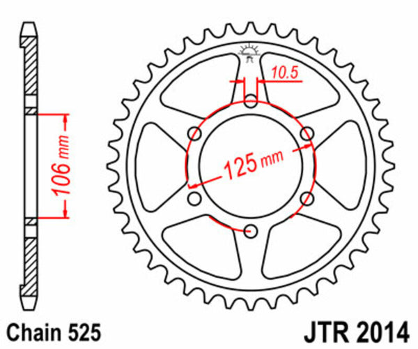 JT Sprockin Steel Standard Ready Sprock 2014 - 525 JTR2014.48