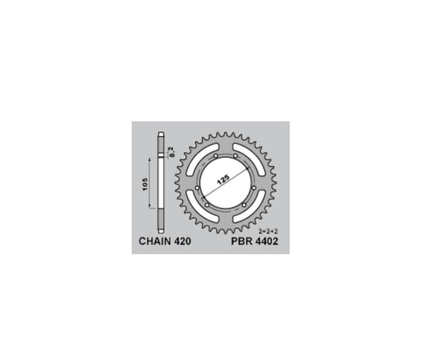 PBR Standard Steel Ready Sprock 4402 - 420 4402 62 F