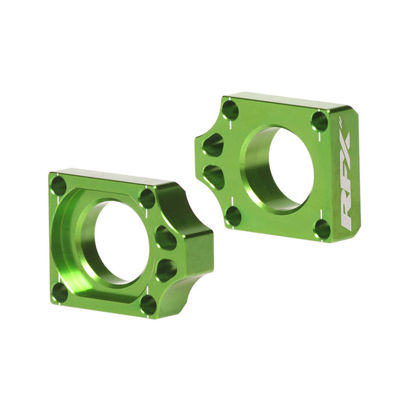 RFX PRO Rear Axle Adjuster Blocks Green FXAB2010099GN