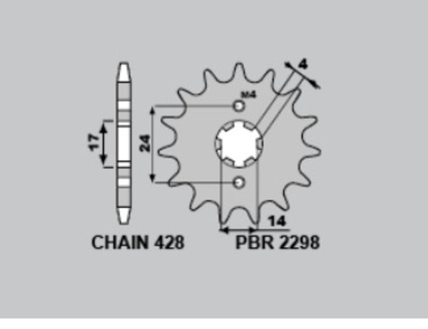 PBR Steel Standard Front Stmack 2298 - 428 2298 12 18NC