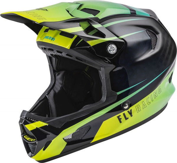 Fly Racing Werx-R -kypärä Hi-Vis/Teal Carbon LG 73-9223L