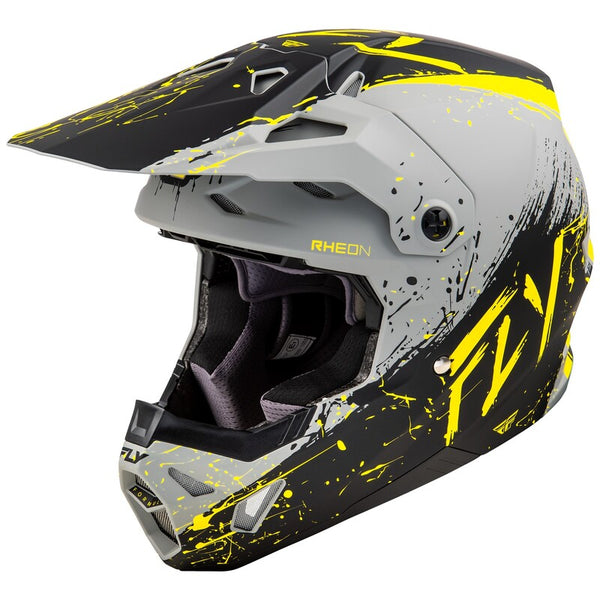 Fly Racing Formula CP Manic Helmet - Matte Gray/Black/Yellow 73-0054X