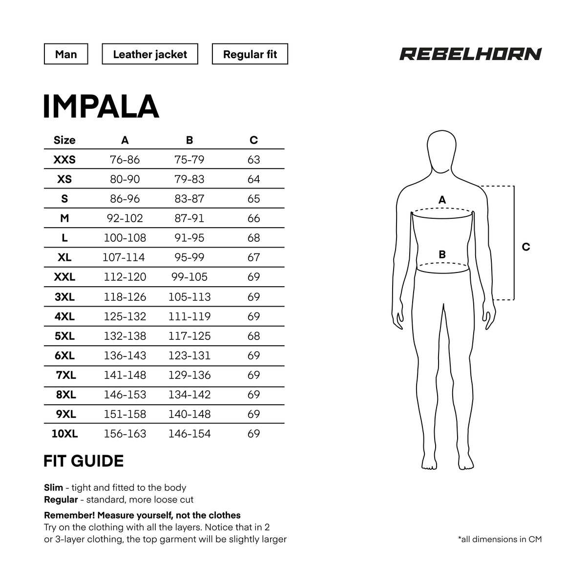 Rebelhorn nahka MC -takki impala musta