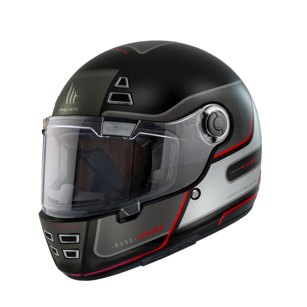 Mt Helmets Integral MC Helmet Jarama Baux E15 Red Matt