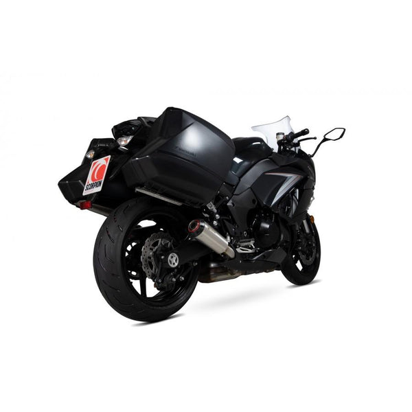 Kawasaki Z1000 SX 2017-2019 Red Power Slip-on (pari) harjattu ruostumaton teräsholkki