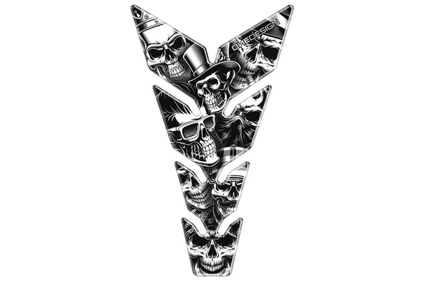 Tank Pad Skull Party Black & White C/Musta