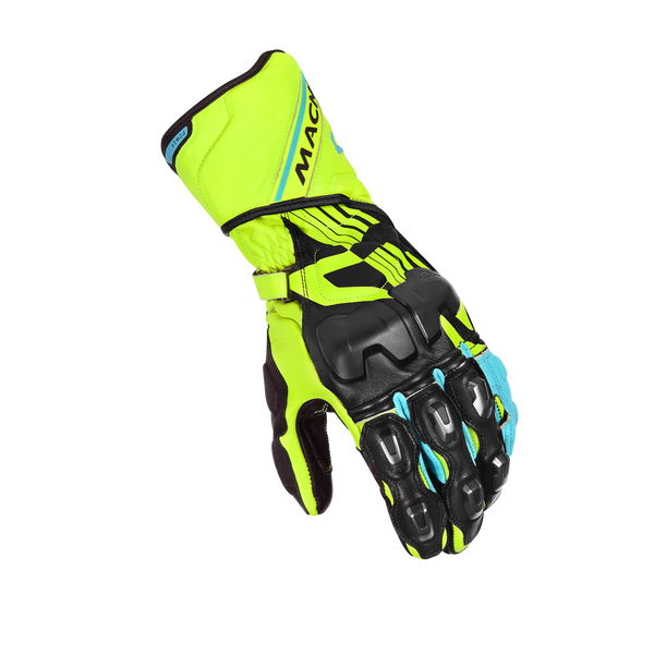 Motorcycle Gloves Macna, Powertrack Fluo Yellow/Black/Blue