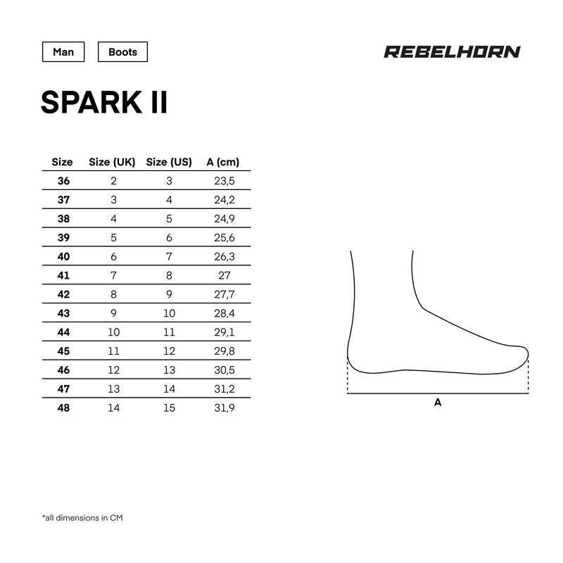 Rebelhorn Unisex MC shoes Spark II Black /Flu