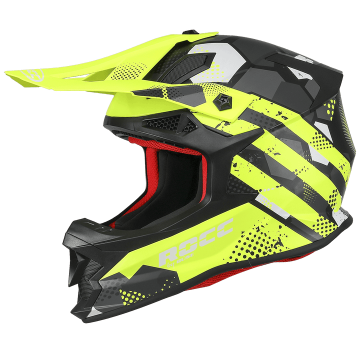 Rocc Cross Mc-Hjälm 800 Svart/Flu med slitstark design, UV-skydd och justerbar passform. Perfekt för off-road och motocross.