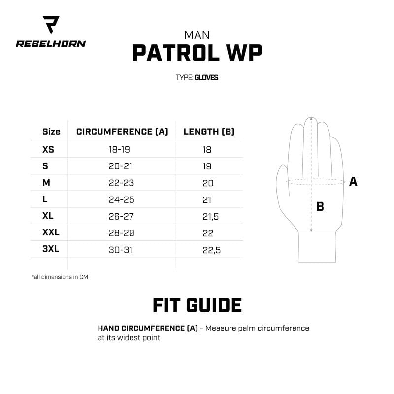 Rebelhorn MC gloves Waterproof Patrol WP