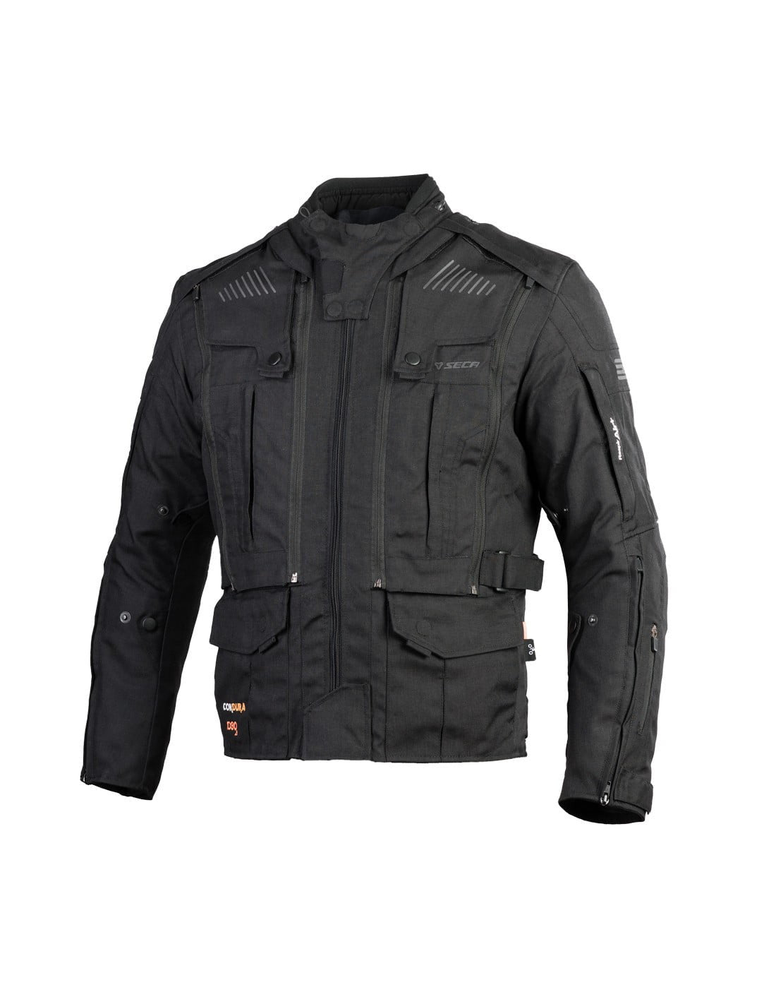 Seca tekstiili MC -takki strada evo black