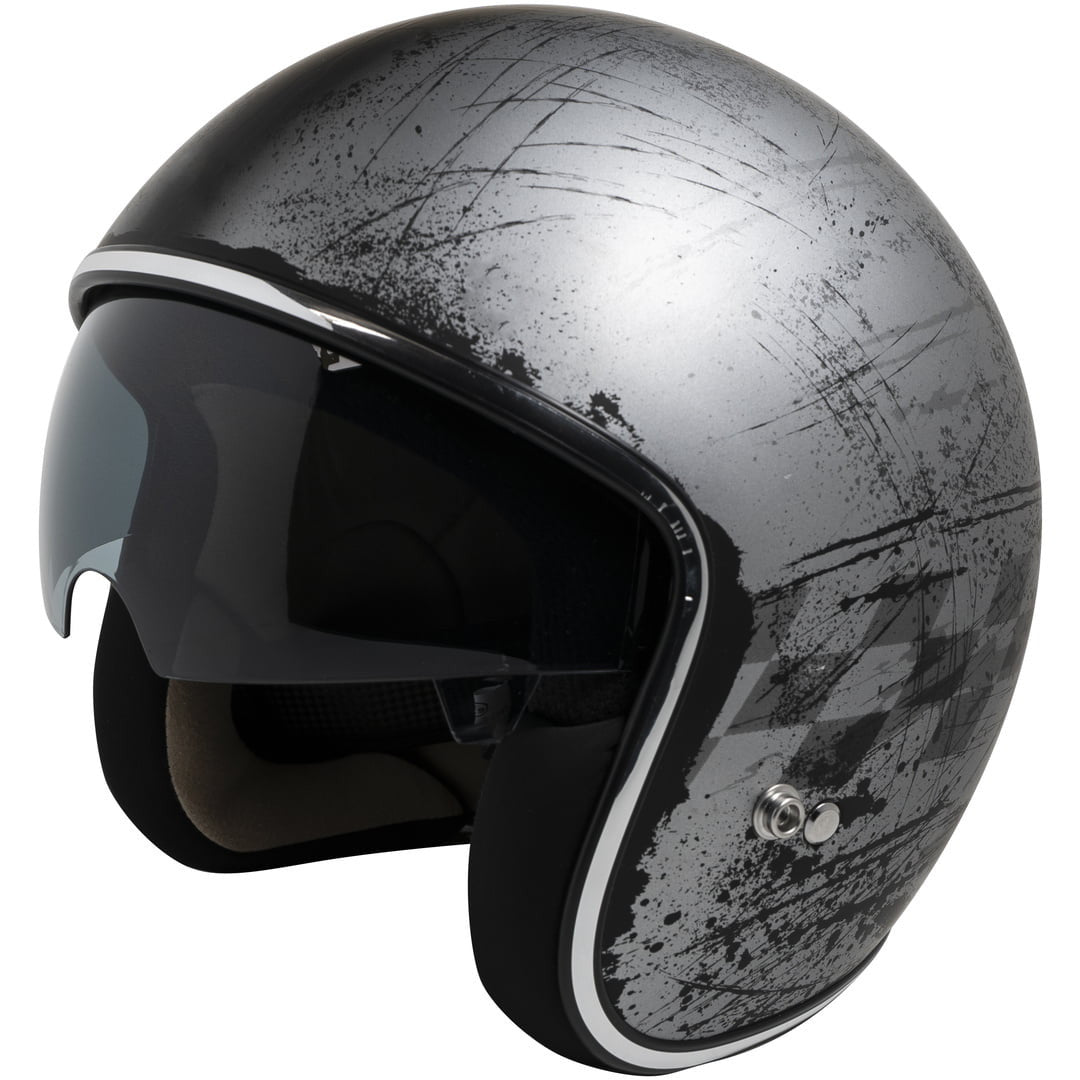 IXS77 2,5 Open MC Helm Matt Black /Silver