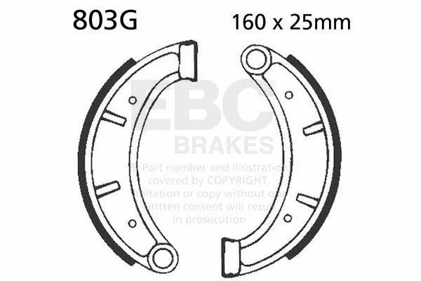 EBC BRAKE SHOE GROOVED 803G