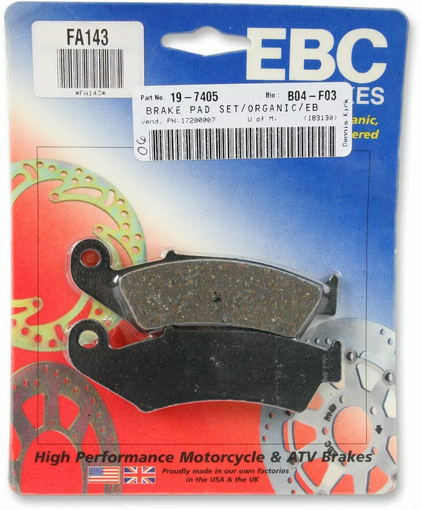 EBC BRAKE Pad FA näyttää orgaaniselta FA143: sta