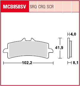 TRW Brake Pad Sinter Front Street MCB858SV