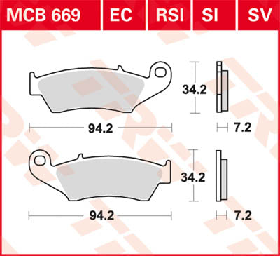 TRW BRAKE Pad TRW MCB669 MCB669