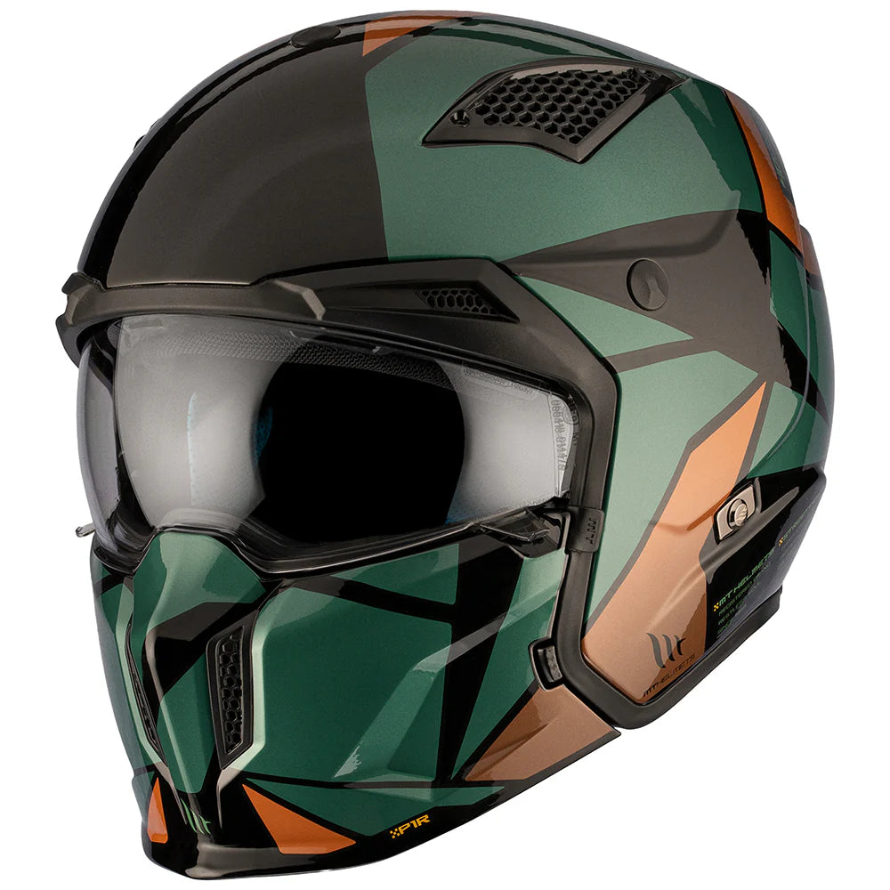 Mt Helmets Open MC Helmet Streetfighter Sv S P1R Green