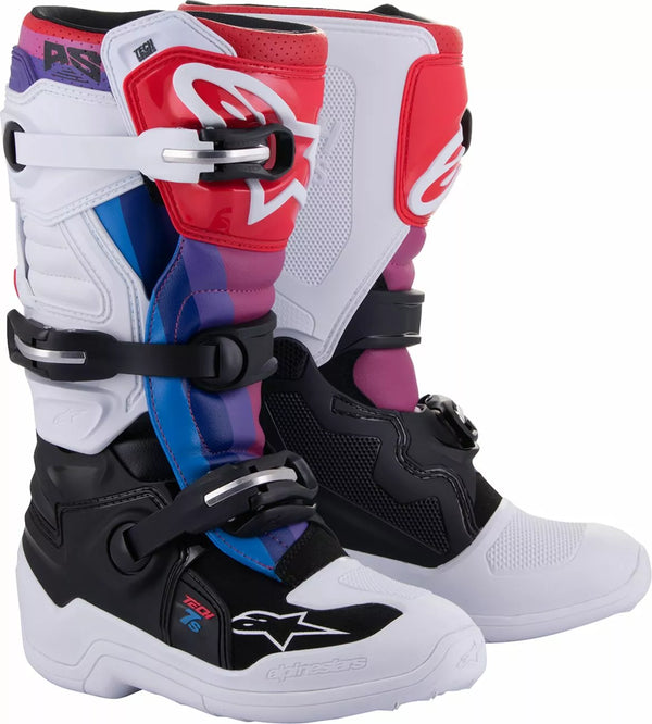 Alpinestars (MX) Boot Tech7s W/B/Rainbow 5 2015017-289-5