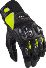 LS2 MC Gloves Spark Black/Keltainen