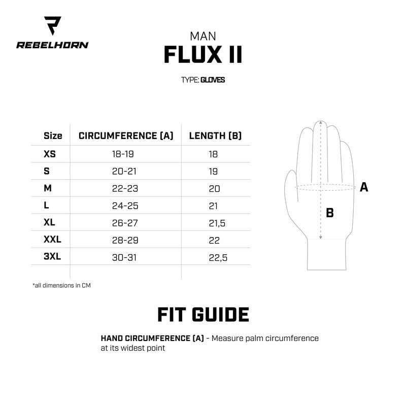 Rebelhorn MC Gloves Flux II musta /flunssa