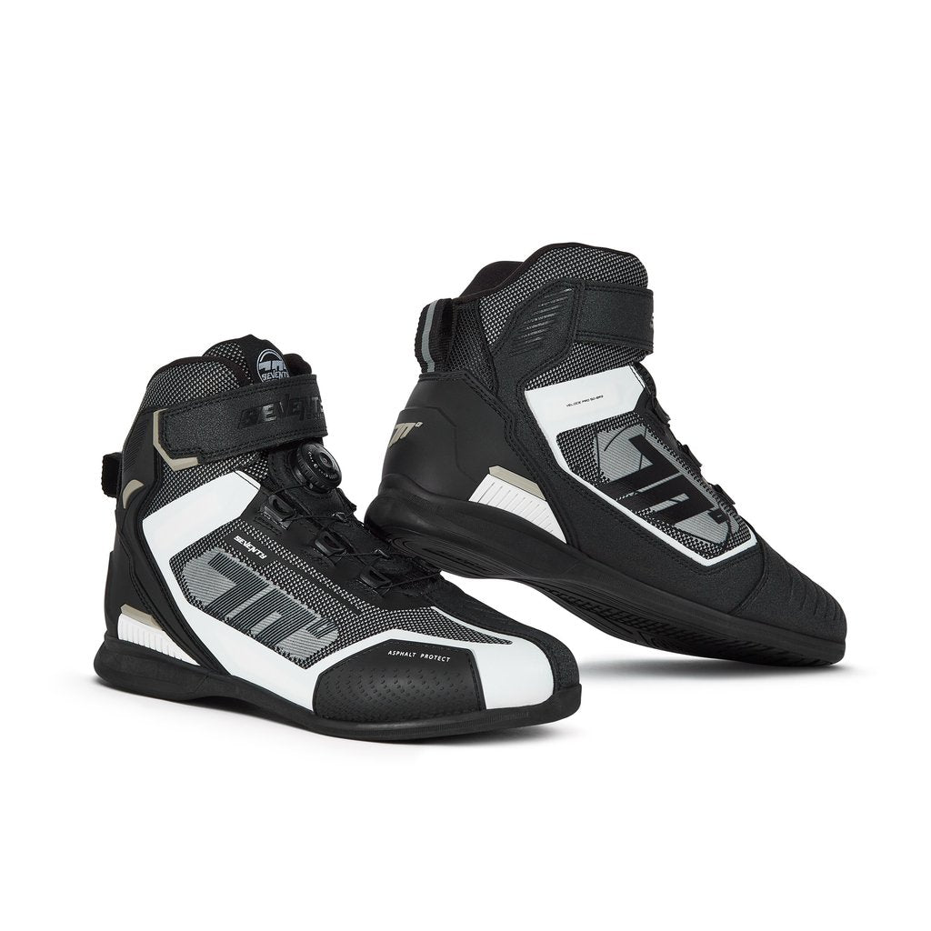 Seitsemänkymmentä unisex mc kenkiä sd-br3 veloce pro black /valkoinen