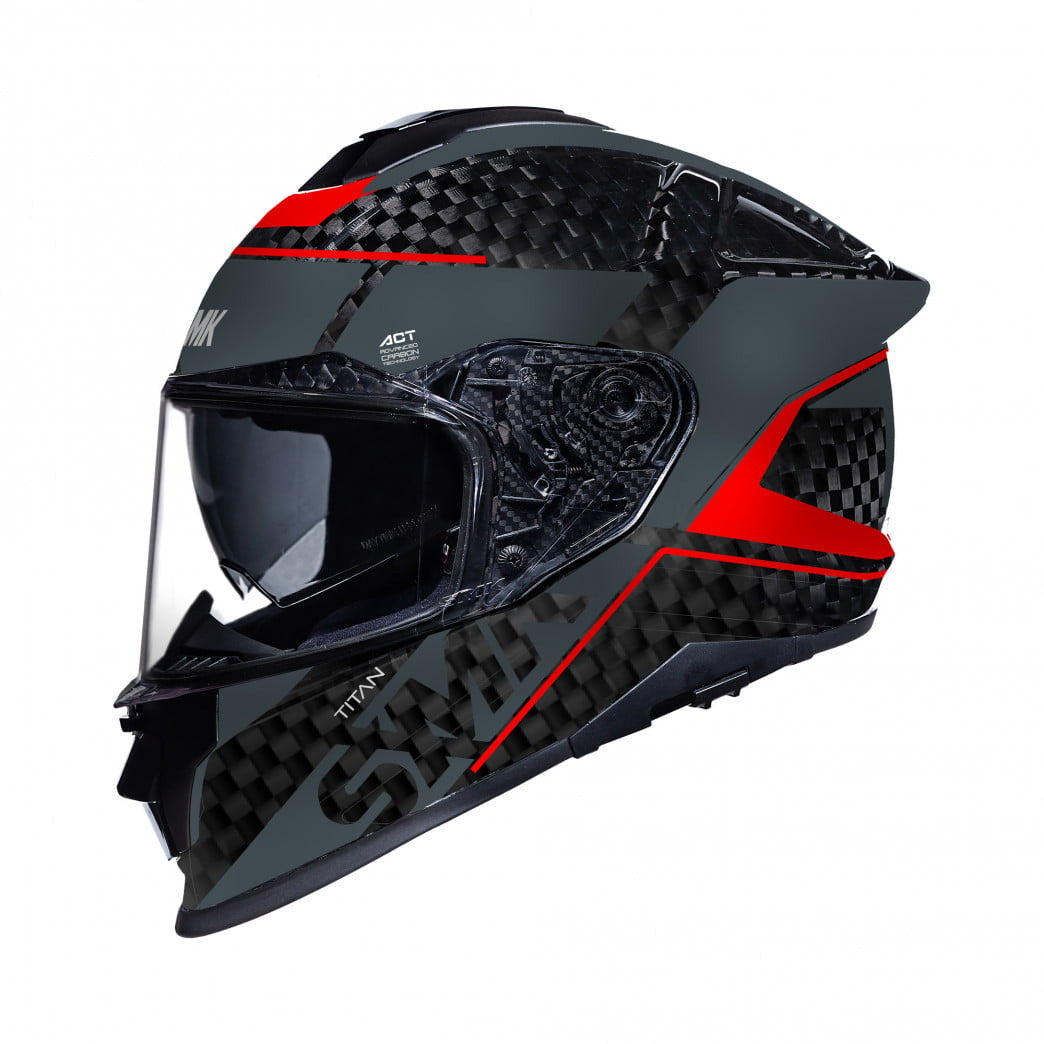 SMK Integral MC Helmet Carbon Nero Red