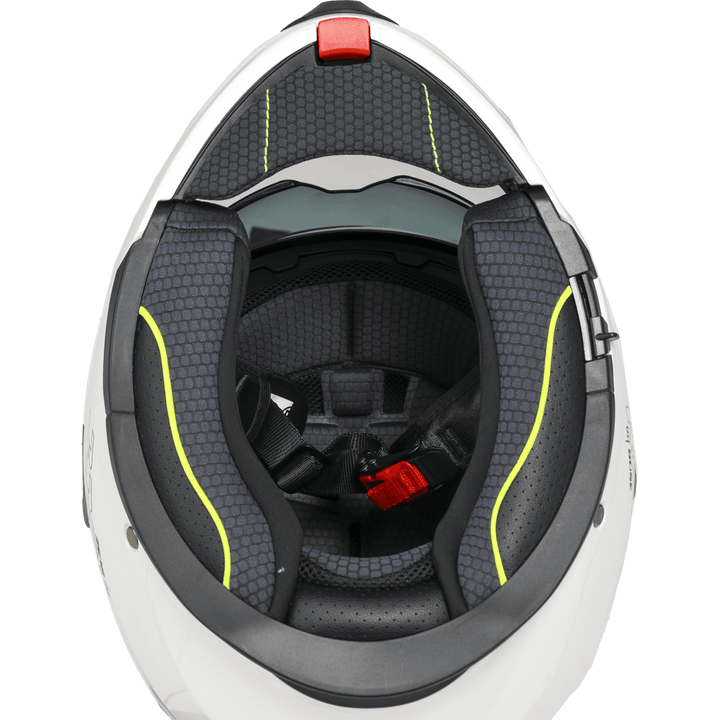 Insidan av Rocc 810 mc-hjälm med vaddering och ventilationskanaler. Ergonomisk design för optimal komfort.