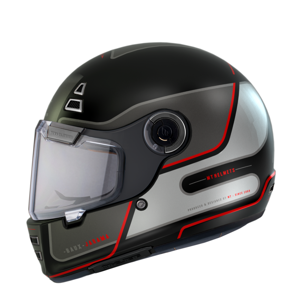 Mt Helmets Integral MC Helmet Jarama Baux E15 Red Matt