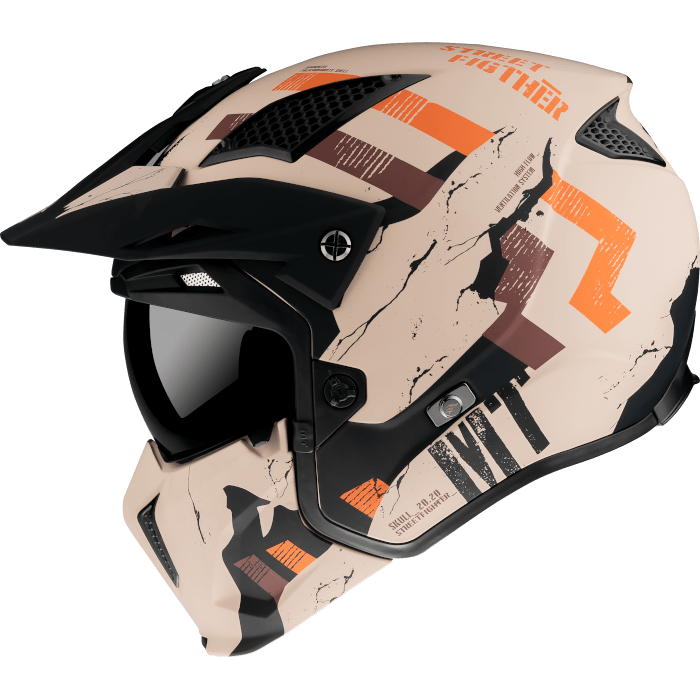 Mt Helmets Open MC Helmet Streetfighter A14 Matt Orange