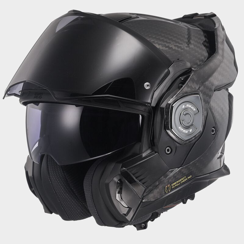 LS2 Openable MC helmet Advant x carbon black