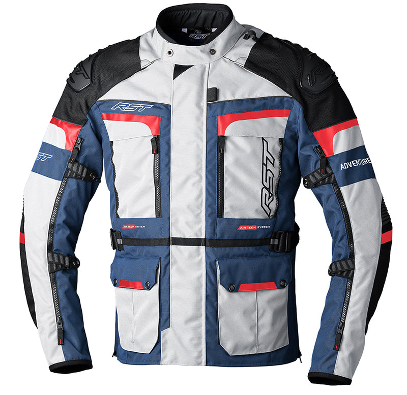 Ensimmäinen tekstiili MC-Jacket Adventure-X Grey /Red /Blue